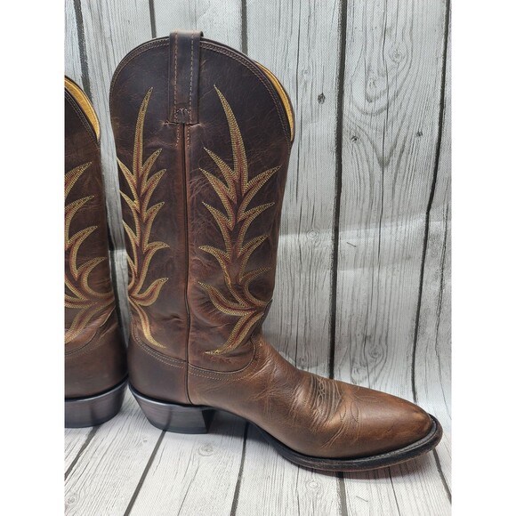 Nocona Mens 11 AAA Brown Vintage Steer Brown Leather Western Boots 1842037403 main image 9